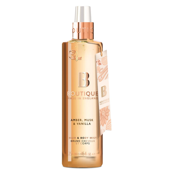 BOUTIQUE AMBER, MUSK & VANILLA HAIR & BODY MIST 250 ML